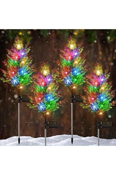 Zigver Güneş Açık Bahçe solar Noel Ağacı Işık Standı Bahçe LED Lamba Noel Dek...