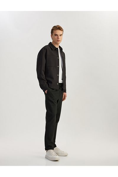 Koton Viscose Blended Folded Leg Waist Lace-Up Trousers