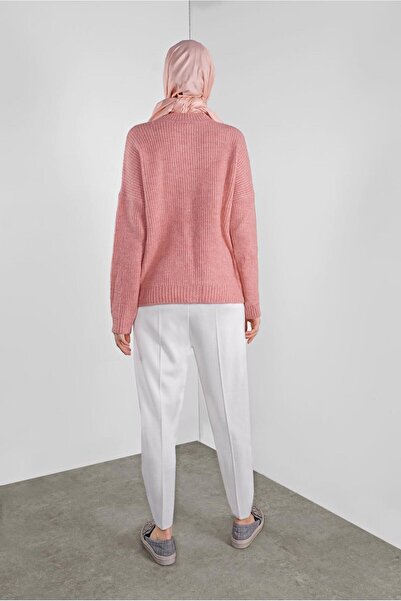 TRENDTESETTÜR KADIN PEMBE (GÜL KURUSU) TAŞLI TRİKO KAZAK 5605