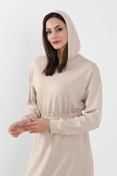 Aisha's Design Casual Hooded Relaxed Fit Dress - Elb-08
