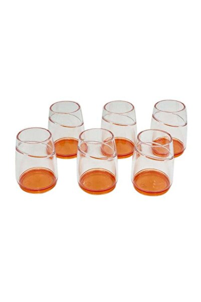 ALMUFARREJ 6-Piece Acrylic Cup Set Clear/Orange 6x350ml