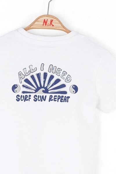 nk kids 48601 Ecru Surf T-Shirt - 1/4 Cut