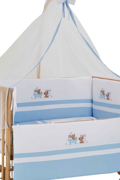 Babycom Mavi Küvette Ayıcıklı Uyku Seti 60x120
