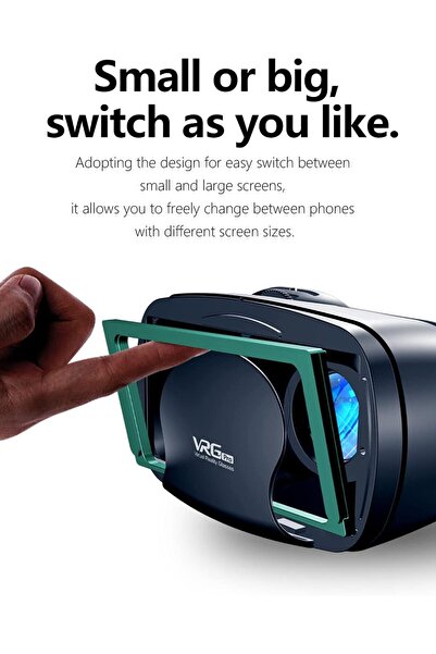 COOYA سماعة الواقع الافتراضي VR لأجهزة iPhone وAndroid مقاس 5.0-7.0 بوصة، بانوراما 360 درجة، واقع ثلاثي الأبعاد، أسود
