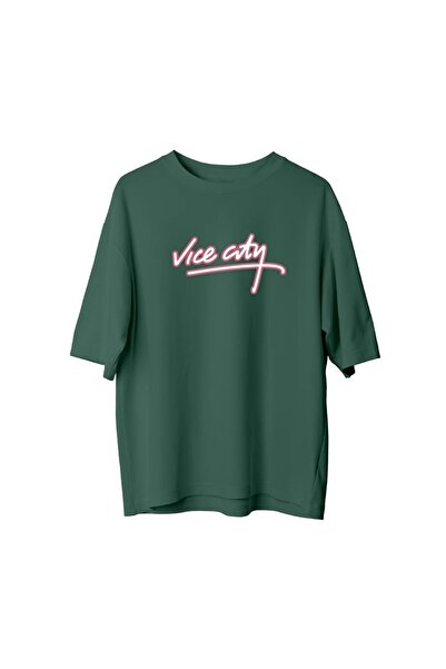 SVART WEAR تي شيرت فايس سيتي مطبوع كبير الحجم للجنسين