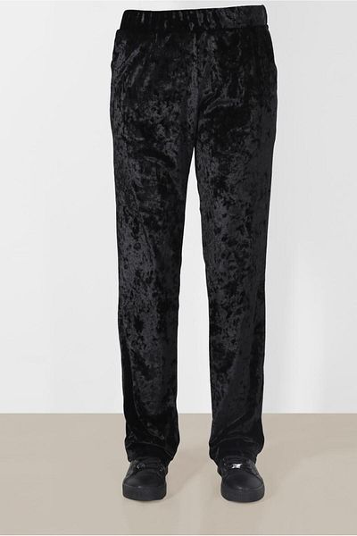 TRENDTESETTÜR Women's Black Velour Pants 7413