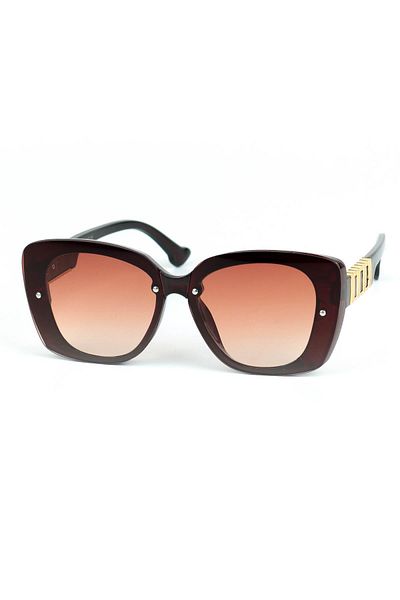 Di Caprio Women's Brown Uv400 Protected Geometric Model Sunglasses