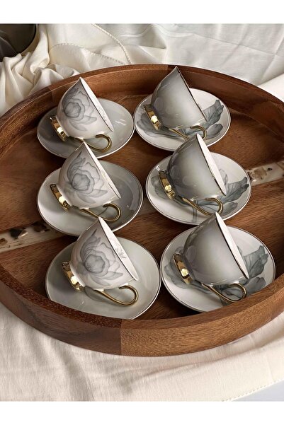 ROSSEV Grigio Turkish Coffee Cup for 6 People 12 Pieces