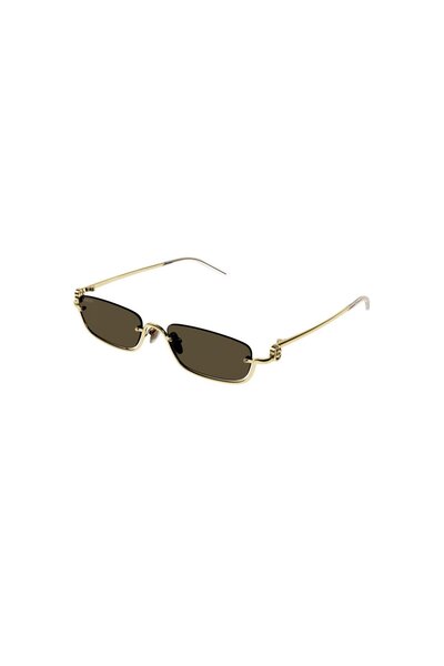 Gucci GG 1278S 001 55 نظارة شمسية نسائية مستطيلة باللون الرمادي المعدني