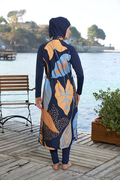 Estiva Water Repellent Parachute Fabric Long Model Full Hijab Swimsuit