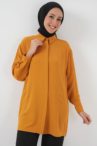 Bigdart Tunica lungă pentru femei 5945 muștar Moda