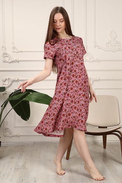 İMAJİNAL Rochie de damă 100% viscoză cu buzunare cu modele florale