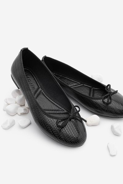 Marjin Black Round Toe Buckle Casual Women's Babet Balbe