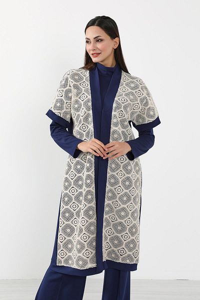 Aisha's Design Short Sleeve Lace Kimono Tunic - Sw-16