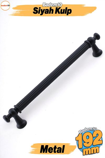 Badem10 Mâner din metal negru Selçuklu 192 mm Mobilier Bucătărie Sertar Dulap Dulap Ușă Mânere Mâner