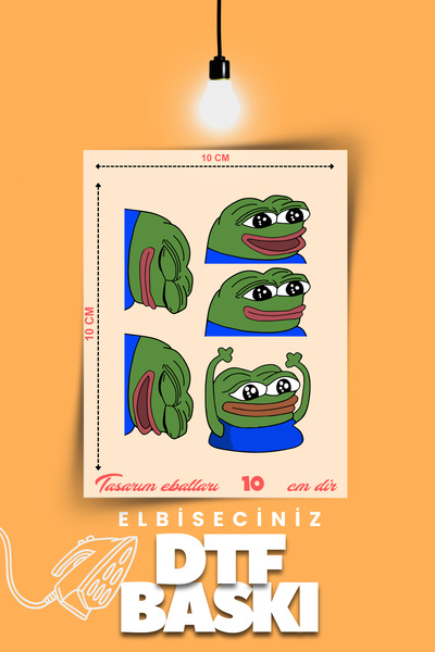 VİZYON İKRA "PEPE THE FROG" تحت عنوان الكي على تي شيرت نقل النسيج طباعة DTF