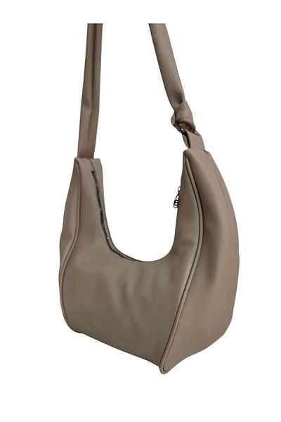Gloria Mi̇ra Women's Ecru Soft Leather Long Handle Shoulder Bag