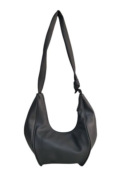 Gloria Mi̇ra Women's Gray Soft Leather Long Handle Shoulder Bag
