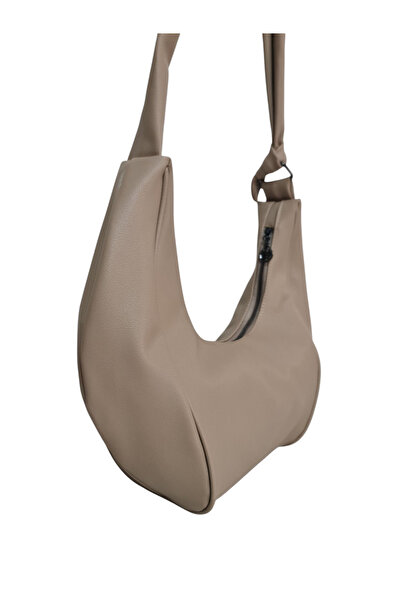 Gloria Mi̇ra Women's Ecru Soft Leather Long Handle Shoulder Bag