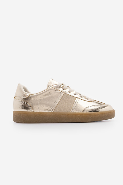 Marjin Kadın Sneaker Retro Spor Ayakkabı Penor Altın