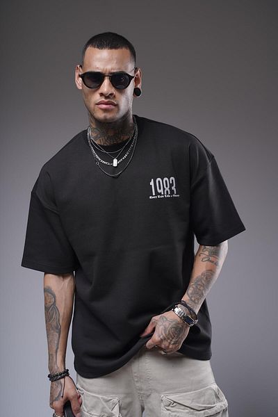 king brich Μπλουζάκι Unisex Oversize Mold 1983 με γραπτό τύπωμα