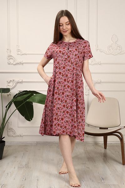 İMAJİNAL Rochie de damă 100% viscoză cu buzunare cu modele florale