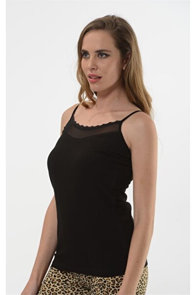 Hmd 2439 Бавовняна майка на бретельках для жінок - чорна