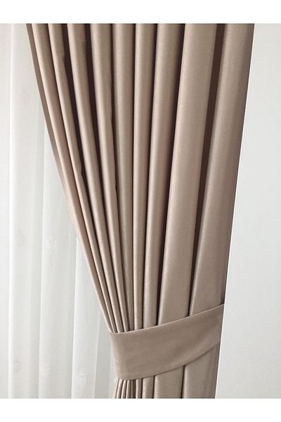 DEMİR TEKSTİL Soft Beige Curtain