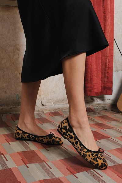 Marjin Damen Täglich Ballerinas Runde Nase Ballerinas Ballerinas Adusa Leopard