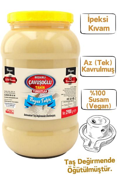 Bozkırlı Çavuşoğlu White Tahini Low Roasted 2900g