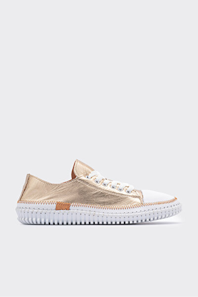 SHOEMARK Yulin Altın Hakiki Deri Kadın Ultra Hafif Sneaker