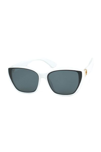 Di Caprio Women's White Uv400 Protected Geometric Model Sunglasses
