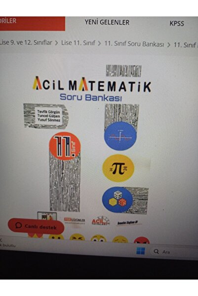 Apotemi Yayınları Acil Yayınları 11. Sınıf Acil Matematik Soru Bankası