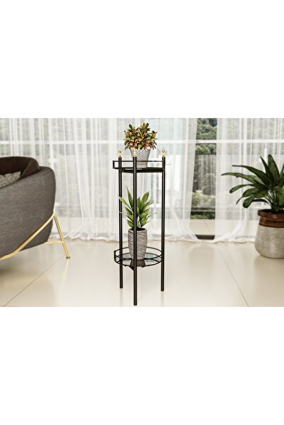 Vivense BİNO SAKSILIK BAHÇE BALKON STANDI, 2 KATLI, SİYAH