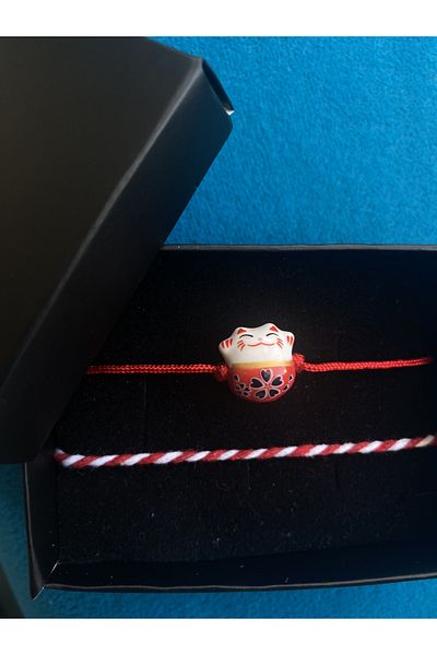 BeryDenz Maneki Neko (LUCKY CAT) Ceramic Beaded Bracelet Lucky Cat