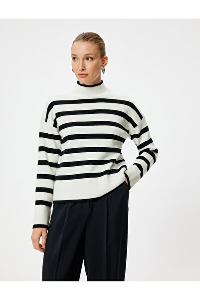 Koton Πλεκτό πουλόβερ με μακρυμάνικο ζιβάγκο