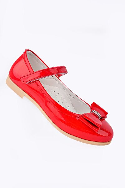 epaavm Fiyonklu Kırmızı Kız Çocuk Babet