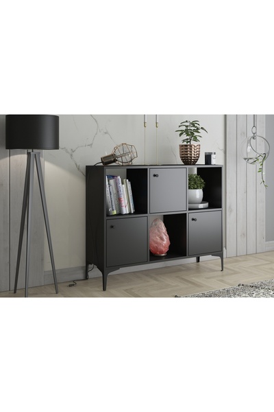 Vivense Orbit Çok Amaçlı Dolap Konsol, 90 Cm, Siyah