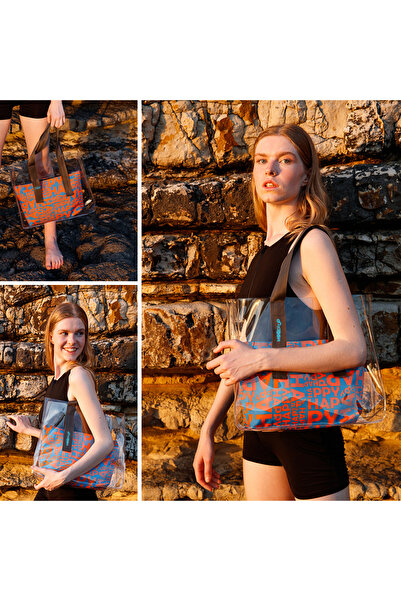 Biggdesign Moods Up Happy Transparent Shopping and Beach Bag