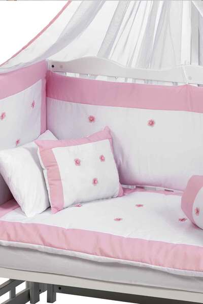 Babycom Pembe Çiçekli Uyku Seti - 50x90