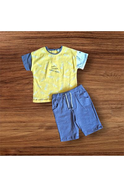 Bebetto Printed Combed Cotton 2-Piece Shorts Set
