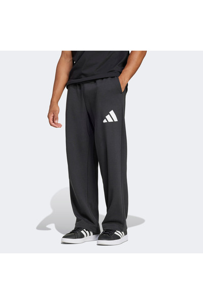 adidas Pánské černé tepláky Essentials Wide Leg 3 Bar Logo