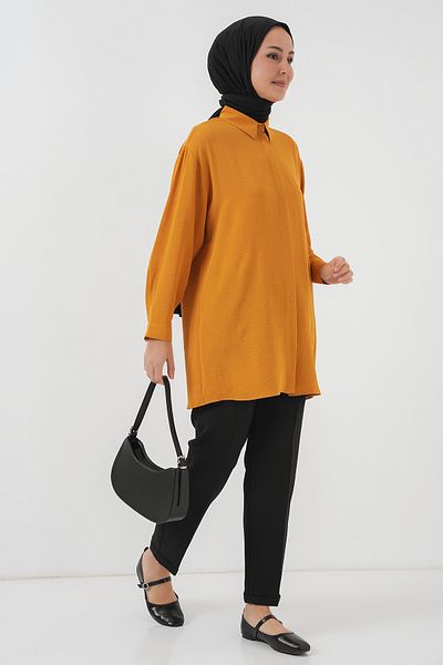 Bigdart Tunica lungă pentru femei 5945 muștar Moda