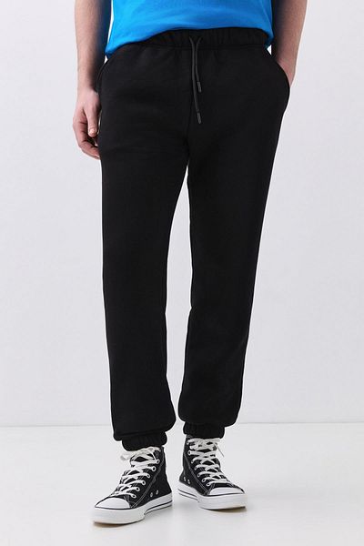 Trendiz Unisex Regular Fit Relaxed Cut Elastic Leg Φούτερ Μαύρο 2065