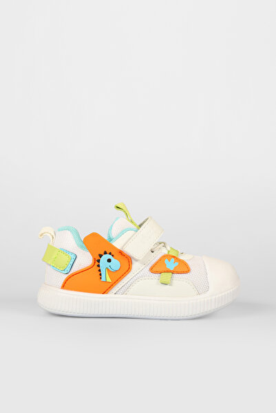 Vicco Snoop Printed Baby Boy White Casual Shoes