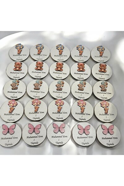 erz hediyelik 24 yeni doğum bebek ve doğumgünleri için  magnet hediyelik 10 adet
