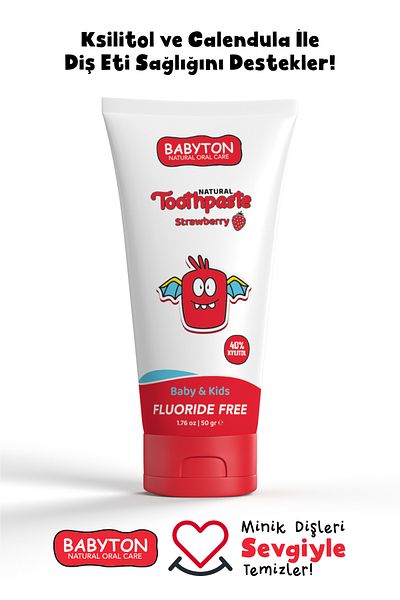 BABYTON Natural Strawberry Flavored Toothpaste