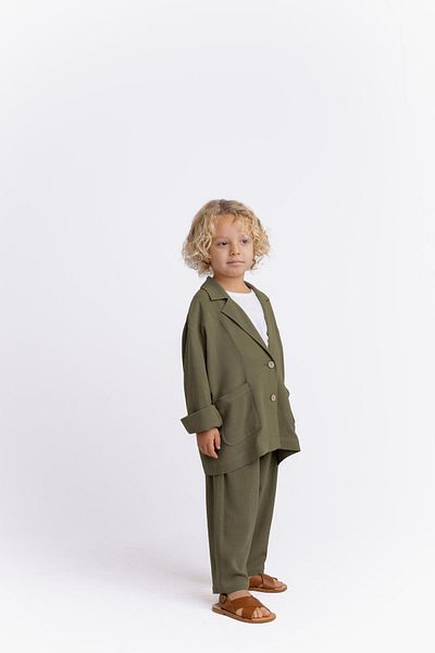 Oliven The Kid Unisex λινό μπλέιζερ, μπουφάν και χακί