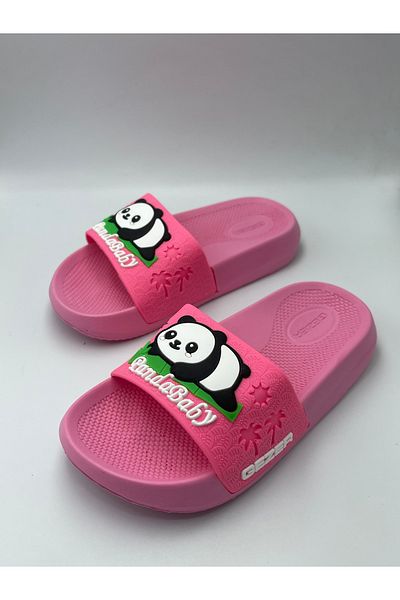 GEZER Non-Slip Sea Beach Pool Bathroom Garden Girl's Slippers (Cute Panda Patterned)