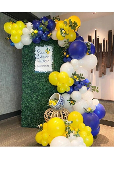 FOKUL 50 قطعة Fb Balloon Set Concept Fb 50 قطعة Balloon Chain Set أصفر أزرق د...